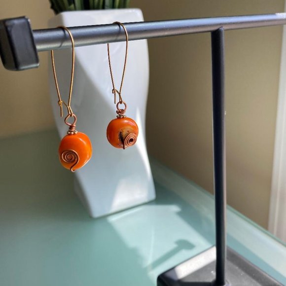 Coral Earrings with 14k Gold Filled Wire - Picture 2 of 3